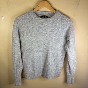 Quince Womens Small Crew Neck Merino Wool Alpaca Pullover Light Gray Sweater